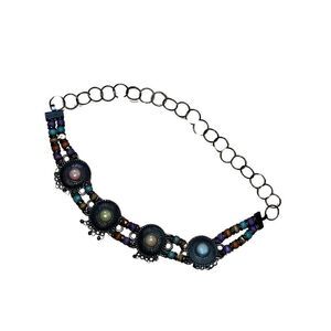 Vintage Multicolored Concho Mixed Metal Women’s Statement Belt